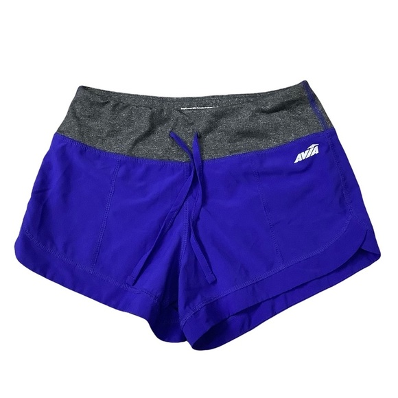 Women's Avia XS 0 2 Shorts Bike Leggings Active Purple Black Drawstring Stretch - Picture 3 of 6